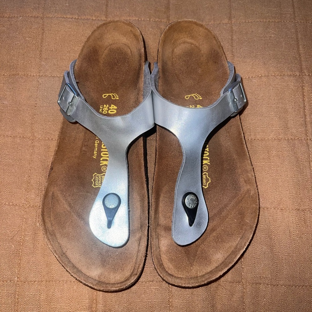 Birkenstock Women's Metallic Silver Sandals
